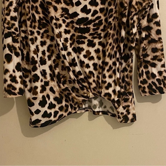 Woman’s Yahada Cheetah Print Gathered Front LagenLook Size S Made USA - Picture 3 of 8